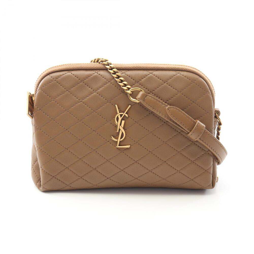 Saint Laurent Gay Chain Clutch Shoulder Bag Leather Black